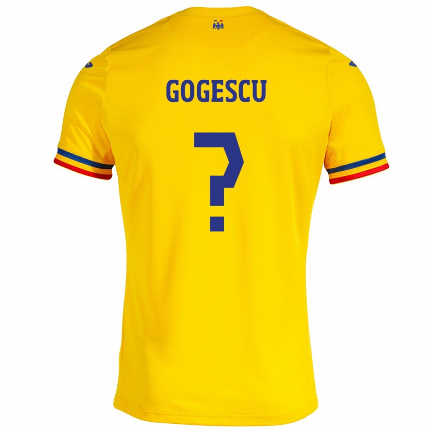 Kandiny Miesten Romania George Gogescu #0 Keltainen Kotipaita 24-26 Lyhythihainen Paita T-Paita