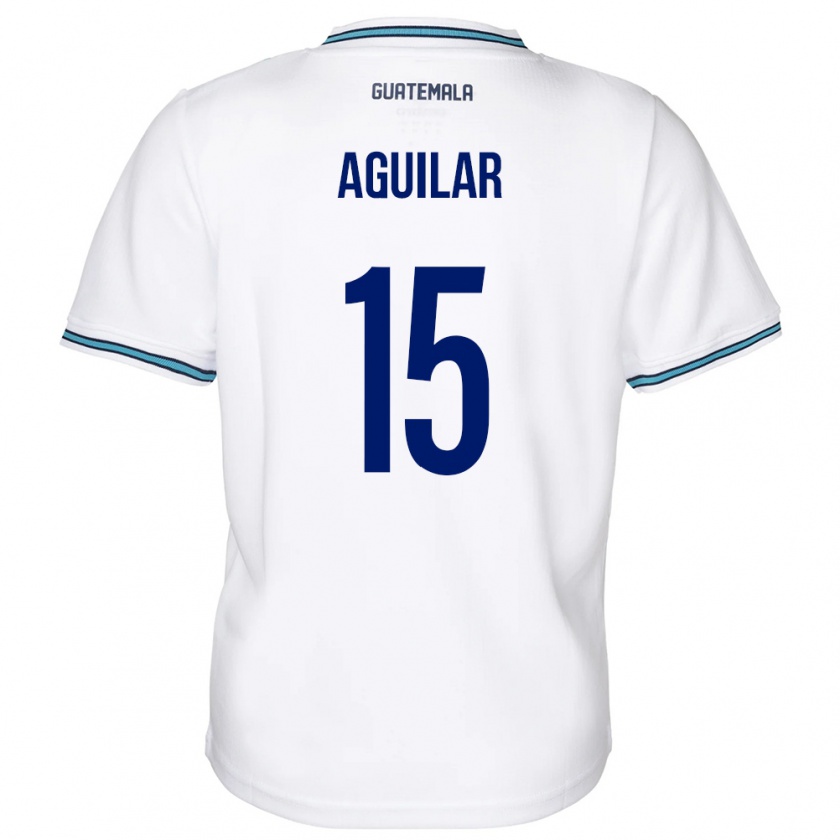 Kandiny Miesten Guatemala Carlos Aguilar #15 Valkoinen Kotipaita 24-26 Lyhythihainen Paita T-Paita