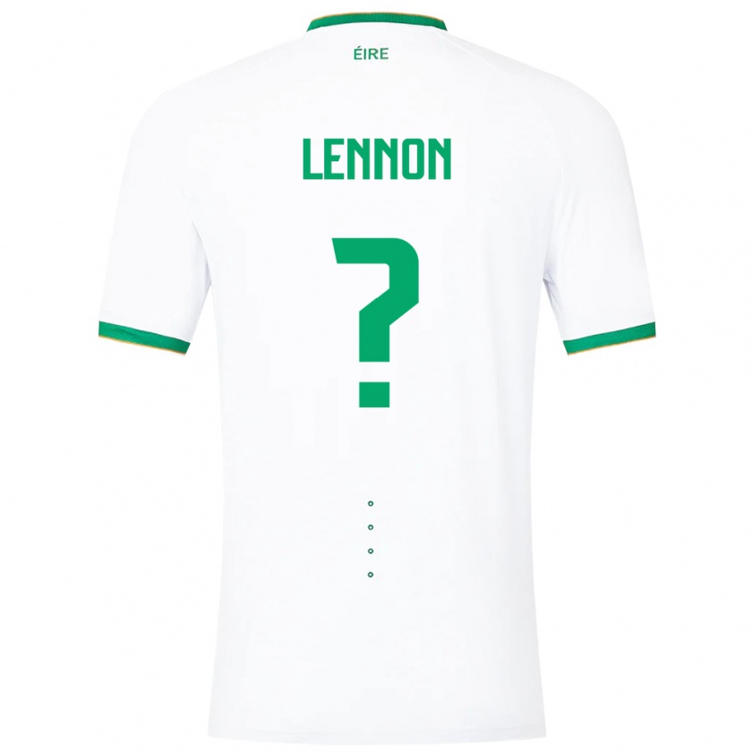 Kandiny Miesten Irlanti Adam Lennon #0 Valkoinen Vieraspaita 24-26 Lyhythihainen Paita T-Paita