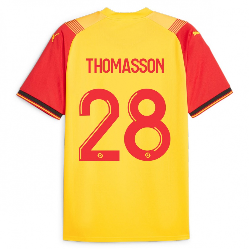 Kandiny Lapset Adrien Thomasson #28 Keltainen Kotipaita 2023/24 Lyhythihainen Paita T-Paita