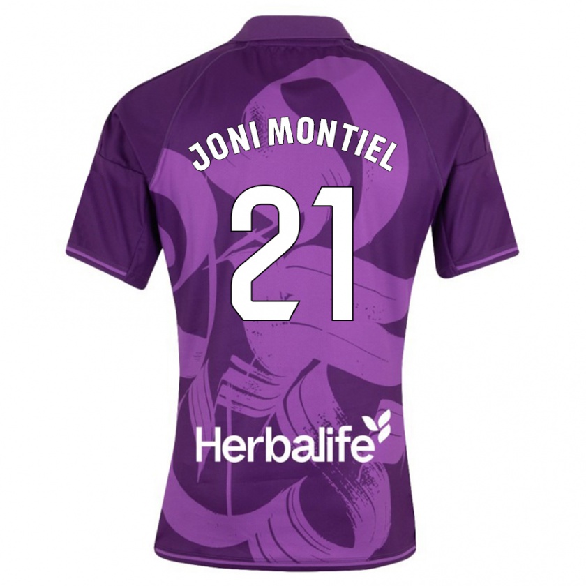 Kandiny Lapset Joni Montiel #21 Violetti Vieraspaita 2023/24 Lyhythihainen Paita T-Paita