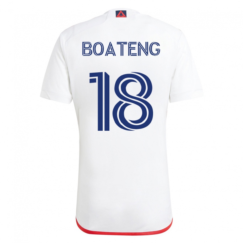 Kandiny Naisten Emmanuel Boateng #18 Valkoinen Punainen Vieraspaita 2023/24 Lyhythihainen Paita T-Paita