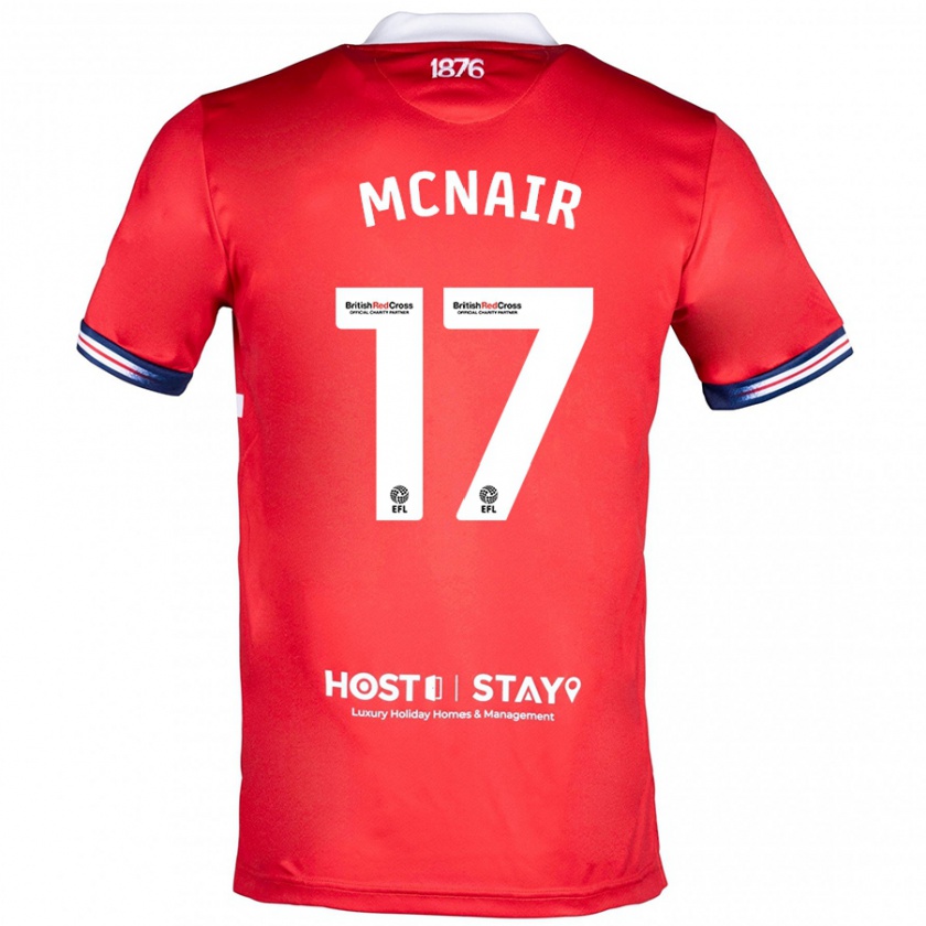 Kandiny Lapset Paddy Mcnair #17 Punainen Kotipaita 2023/24 Lyhythihainen Paita T-Paita