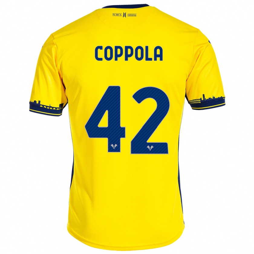 Kandiny Lapset Diego Coppola #42 Keltainen Vieraspaita 2023/24 Lyhythihainen Paita T-Paita