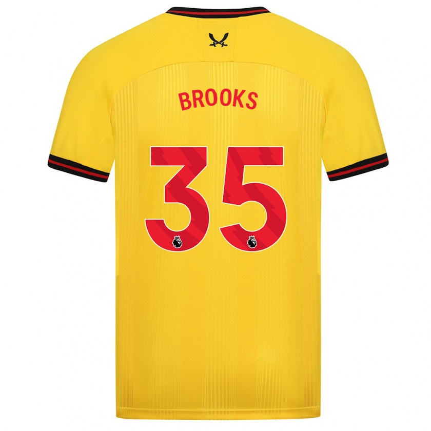 Kandiny Lapset Andre Brooks #35 Keltainen Vieraspaita 2023/24 Lyhythihainen Paita T-Paita