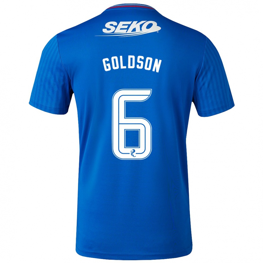 Kandiny Miesten Connor Goldson #6 Sininen Kotipaita 2023/24 Lyhythihainen Paita T-Paita