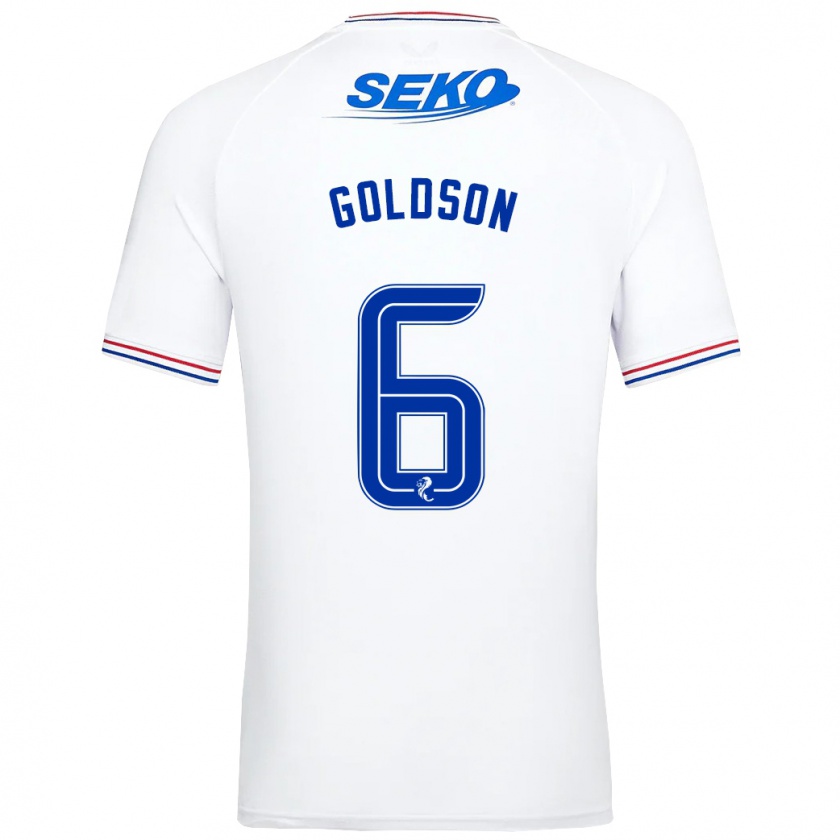 Kandiny Miesten Connor Goldson #6 Valkoinen Vieraspaita 2023/24 Lyhythihainen Paita T-Paita