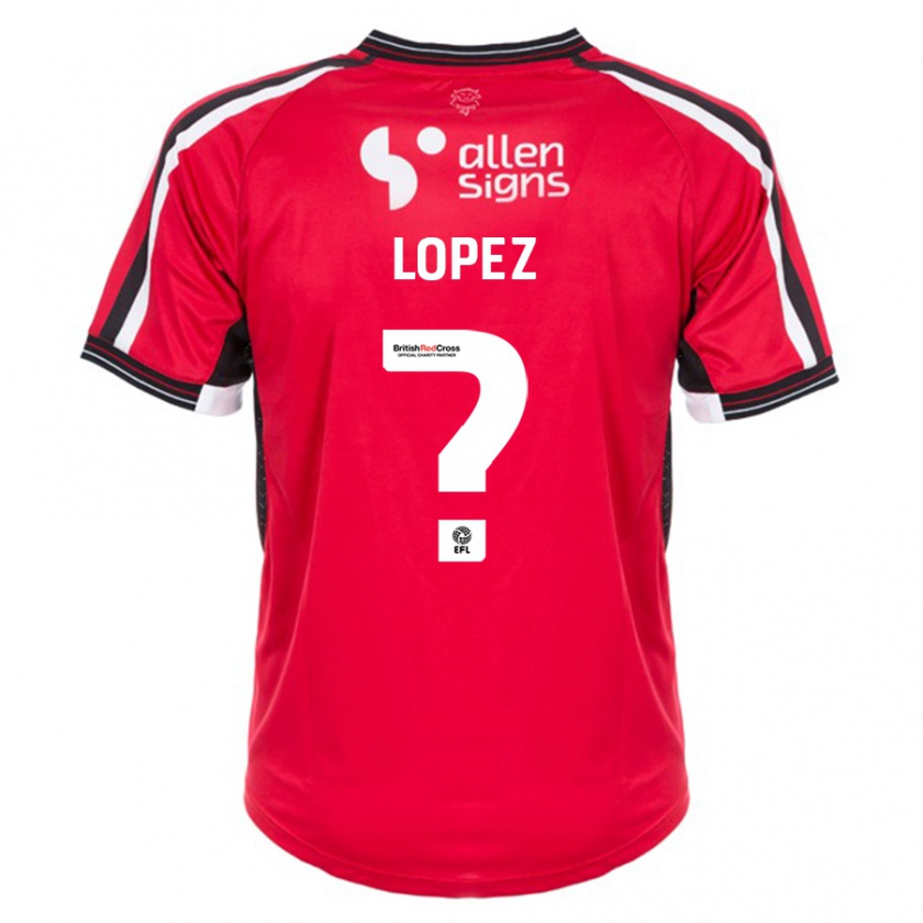 Kandiny Naisten Jersey Lopez #0 Punainen Kotipaita 2023/24 Lyhythihainen Paita T-Paita