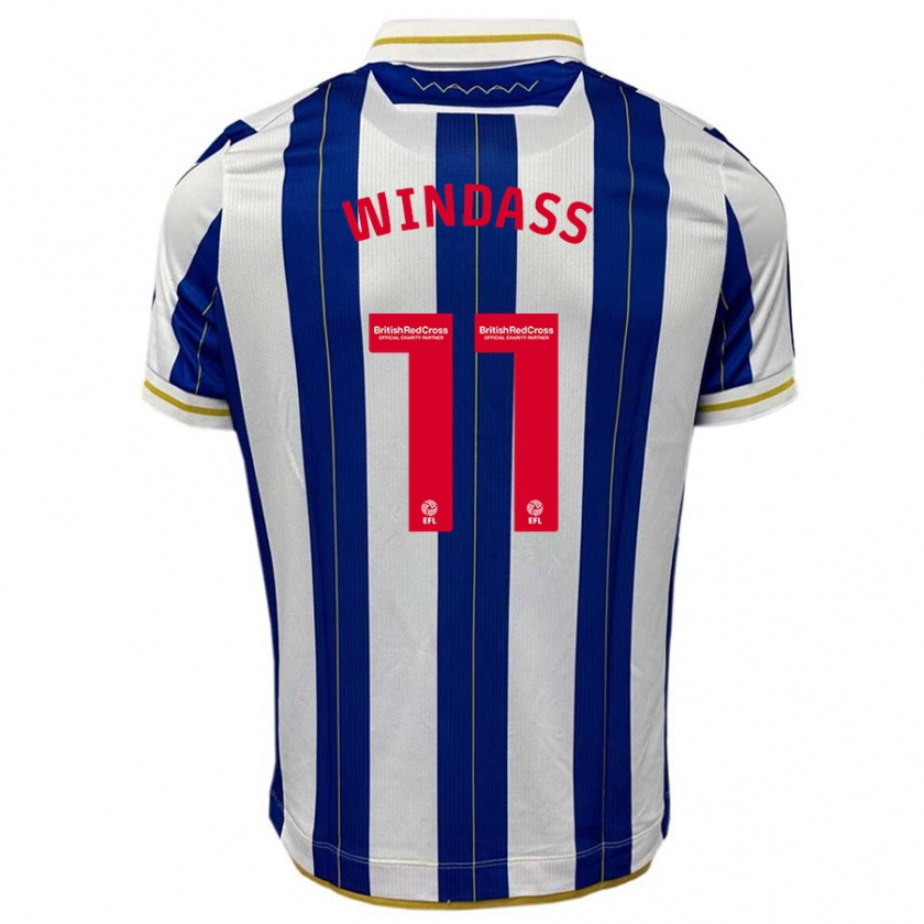 Kandiny Naisten Josh Windass #11 Sinivalkoinen Kotipaita 2023/24 Lyhythihainen Paita T-Paita