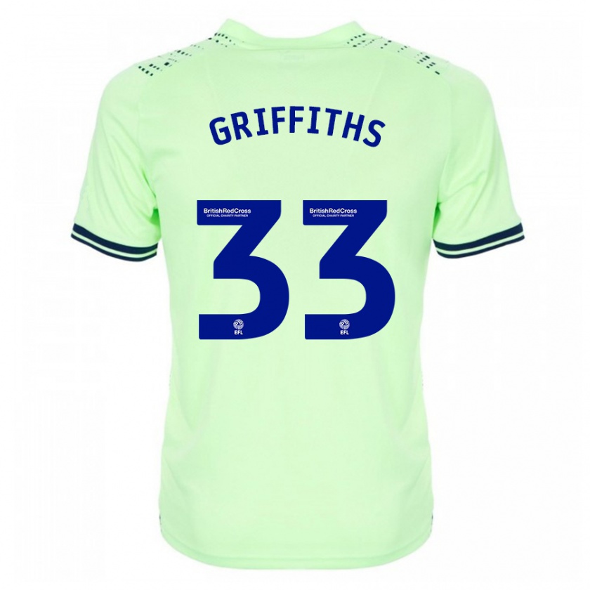 Kandiny Naisten Josh Griffiths #33 Laivasto Vieraspaita 2023/24 Lyhythihainen Paita T-Paita