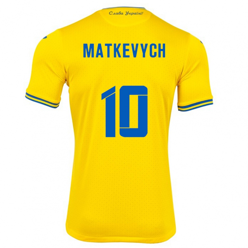 Kandiny Lapset Ukraina Andriy Matkevych #10 Keltainen Kotipaita 24-26 Lyhythihainen Paita T-Paita