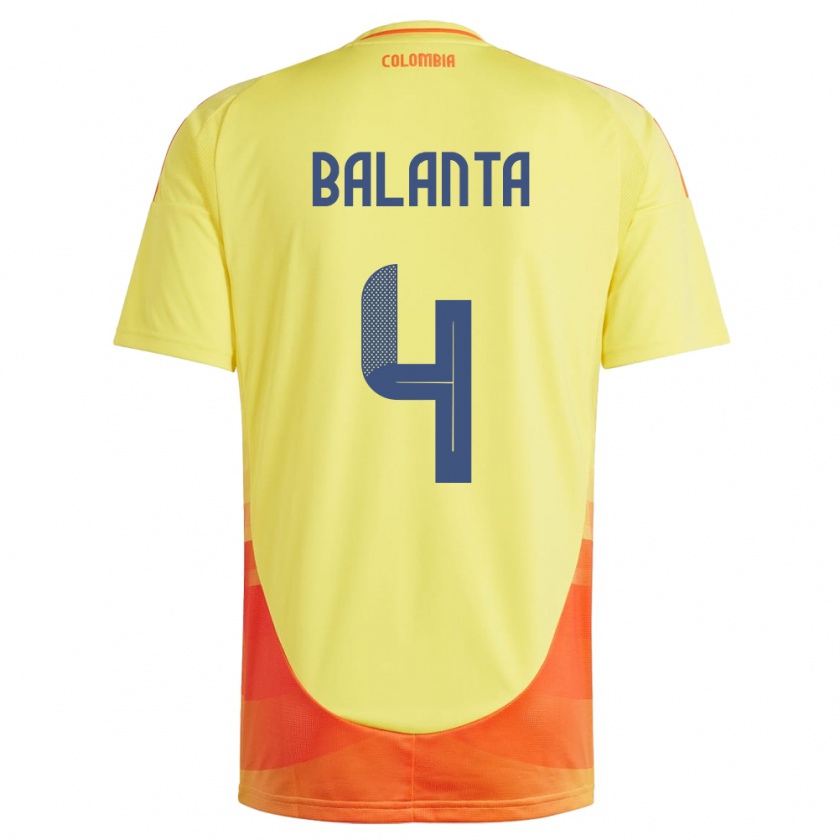 Kandiny Lapset Kolumbia Marlon Balanta #4 Keltainen Kotipaita 24-26 Lyhythihainen Paita T-Paita