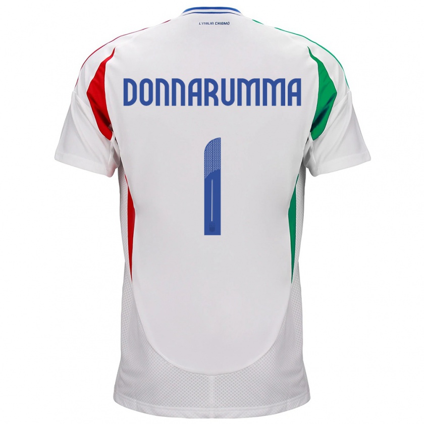 Kandiny Lapset Italia Gianluigi Donnarumma #1 Valkoinen Vieraspaita 24-26 Lyhythihainen Paita T-Paita