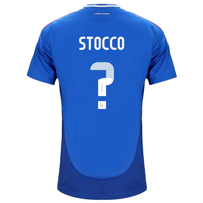 Kandiny Miesten Italia Pietro Stocco #0 Sininen Kotipaita 24-26 Lyhythihainen Paita T-Paita