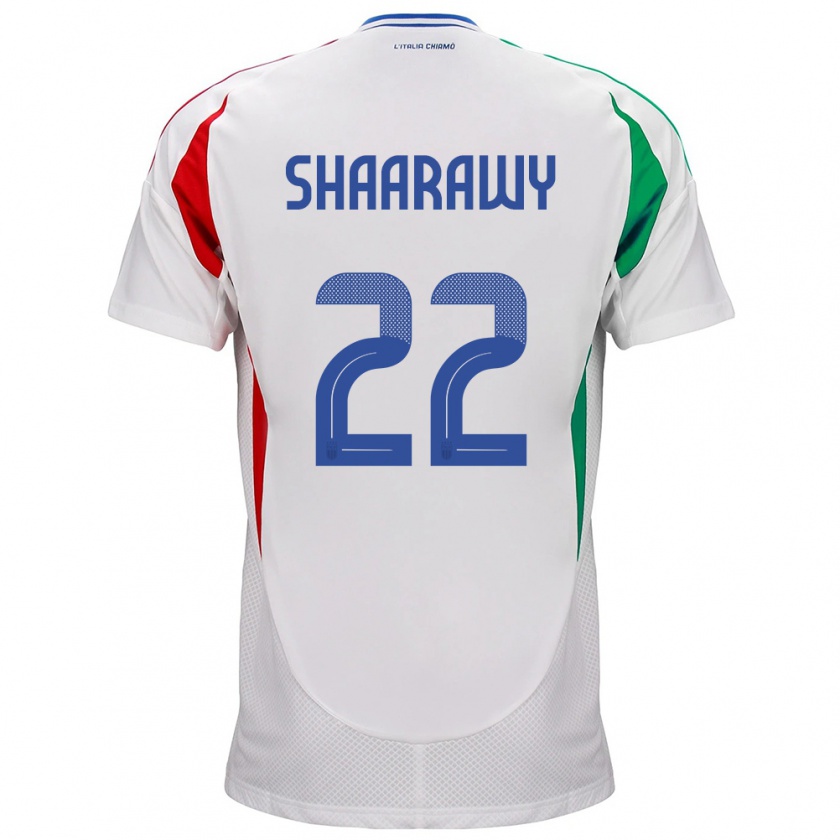 Kandiny Miesten Italia Stephan El Shaarawy #22 Valkoinen Vieraspaita 24-26 Lyhythihainen Paita T-Paita