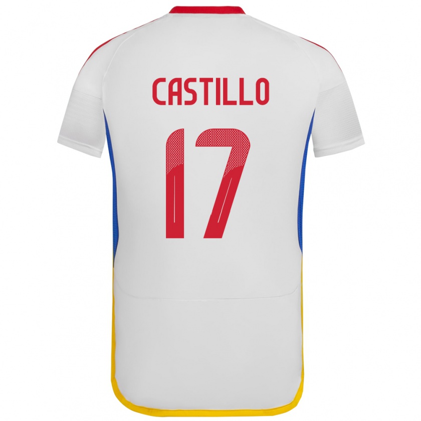 Kandiny Miesten Venezuela Edson Castillo #17 Valkoinen Vieraspaita 24-26 Lyhythihainen Paita T-Paita