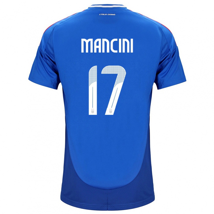 Kandiny Naisten Italia Gianluca Mancini #17 Sininen Kotipaita 24-26 Lyhythihainen Paita T-Paita