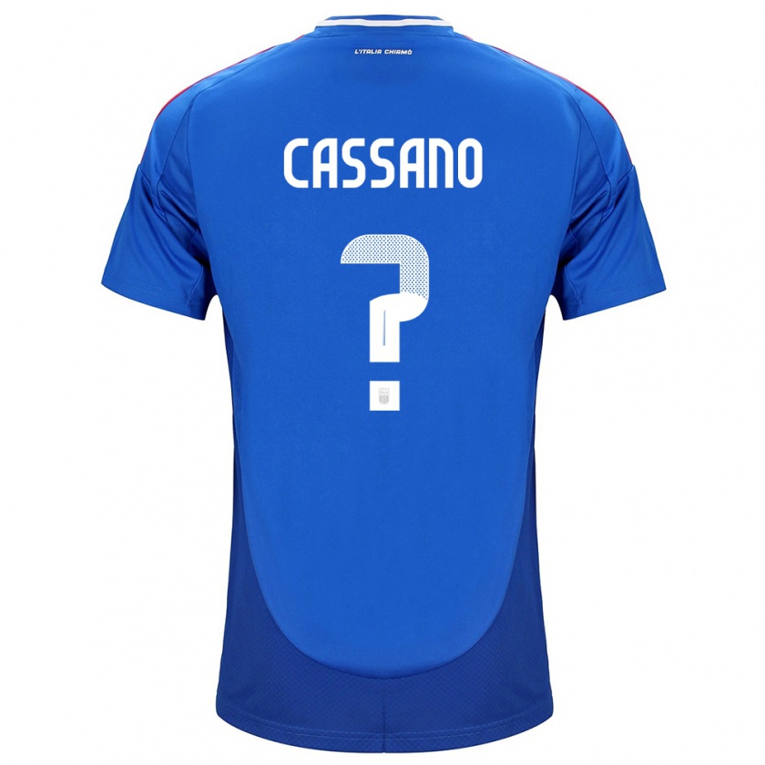Kandiny Naisten Italia Claudio Cassano #0 Sininen Kotipaita 24-26 Lyhythihainen Paita T-Paita