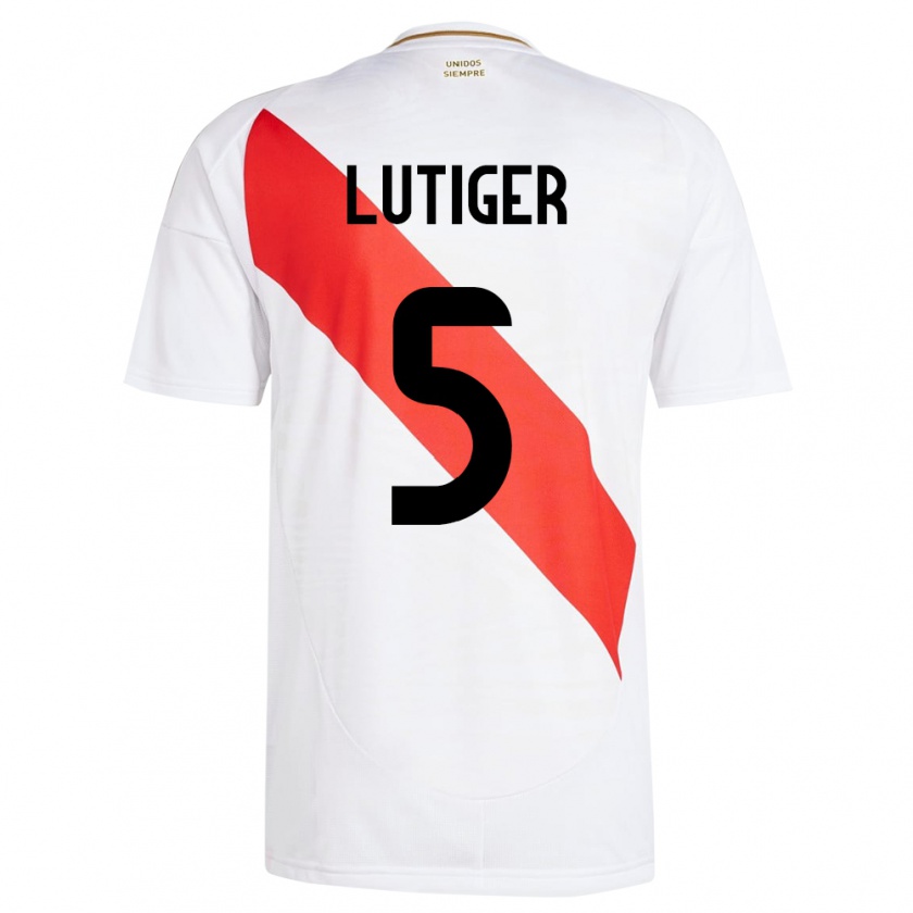 Kandiny Naisten Peru Rafael Lutiger #5 Valkoinen Kotipaita 24-26 Lyhythihainen Paita T-Paita