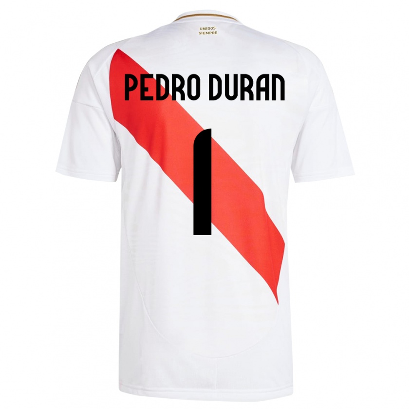 Kandiny Naisten Peru Juan Pedro Durán #1 Valkoinen Kotipaita 24-26 Lyhythihainen Paita T-Paita
