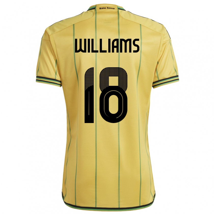 Kandiny Naisten Jamaika Romario Williams #18 Keltainen Kotipaita 24-26 Lyhythihainen Paita T-Paita