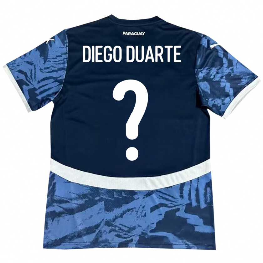 Kandiny Naisten Paraguay Diego Duarte #0 Sininen Vieraspaita 24-26 Lyhythihainen Paita T-Paita