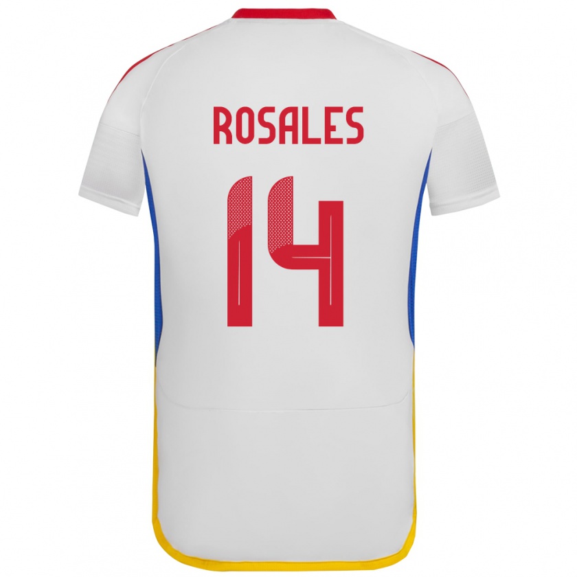Kandiny Naisten Venezuela Roberto Rosales #14 Valkoinen Vieraspaita 24-26 Lyhythihainen Paita T-Paita