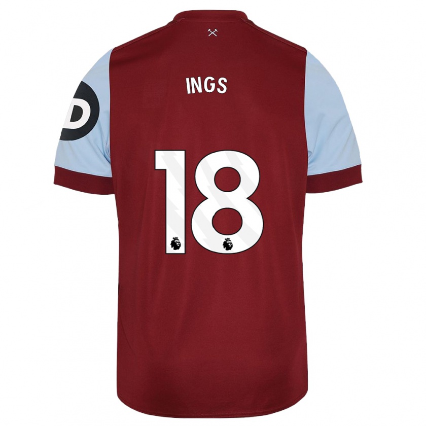 Kandiny Miesten Danny Ings #18 Kastanjanruskea Kotipaita 2023/24 Lyhythihainen Paita T-Paita