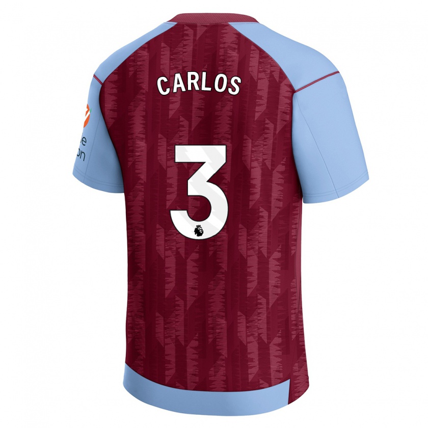 Kandiny Miesten Diego Carlos #3 Claret Blue Kotipaita 2023/24 Lyhythihainen Paita T-Paita