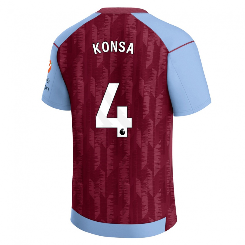 Kandiny Miesten Ezri Konsa #4 Claret Blue Kotipaita 2023/24 Lyhythihainen Paita T-Paita