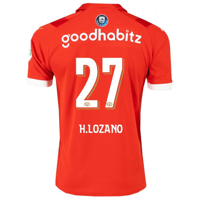 Kandiny Miesten Hirving Lozano #27 Punainen Kotipaita 2023/24 Lyhythihainen Paita T-Paita