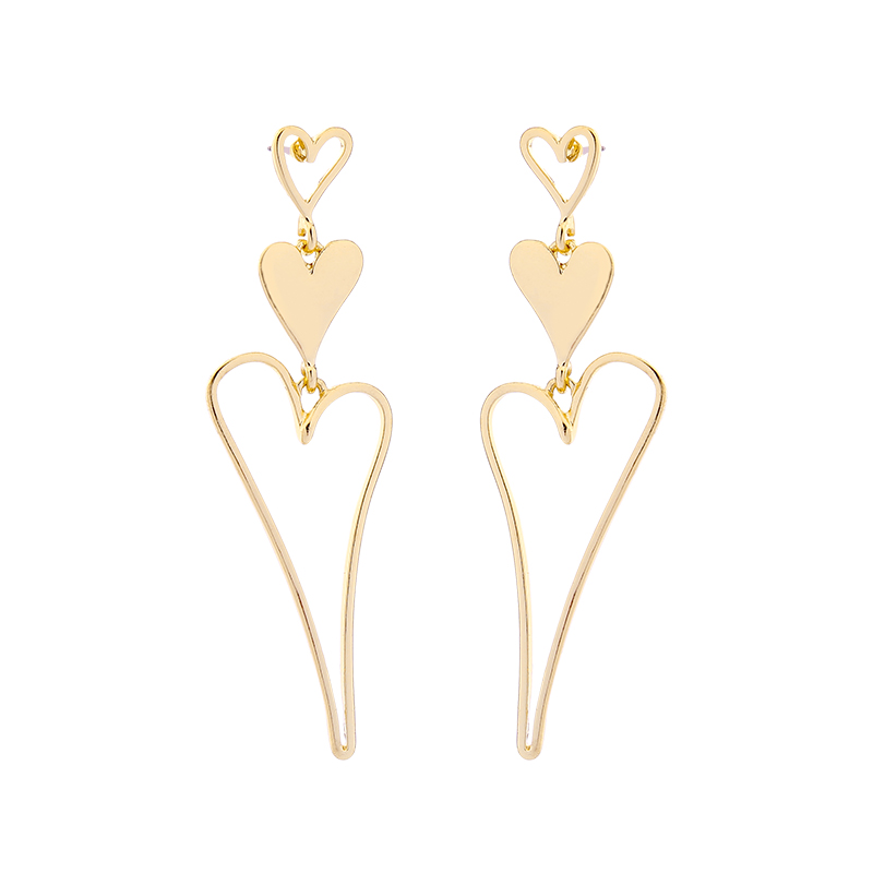 Kandiny - Personality alloy love exaggerated Earrings 00659