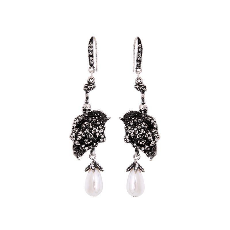 Kandiny - Gothic Rose Pearl Earrings 00735