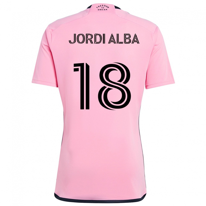 Kandiny Lapset Jordi Alba #18 Vaaleanpunainen Kotipaita 2024/25 Lyhythihainen Paita T-Paita