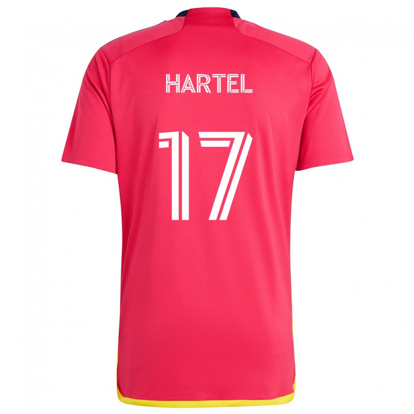 Kandiny Lapset Marcel Hartel #17 Punainen Sininen Kotipaita 2024/25 Lyhythihainen Paita T-Paita