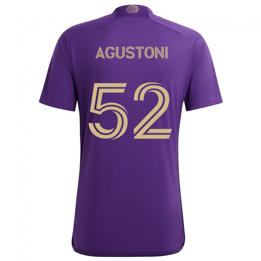 Kandiny Lapset Gonzalo Agustoni #52 Violetti Keltainen Kotipaita 2024/25 Lyhythihainen Paita T-Paita