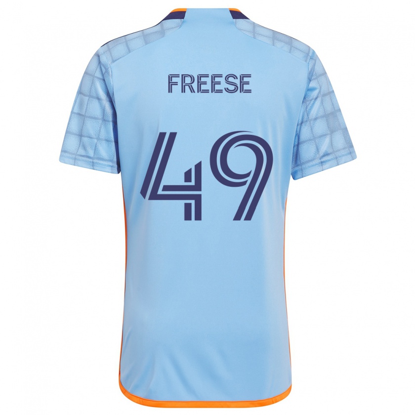 Kandiny Lapset Matt Freese #49 Sininen Oranssi Kotipaita 2024/25 Lyhythihainen Paita T-Paita