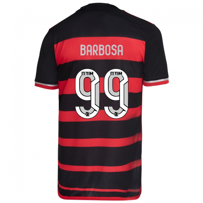 Kandiny Lapset Gabriel Barbosa #99 Punamusta Kotipaita 2024/25 Lyhythihainen Paita T-Paita