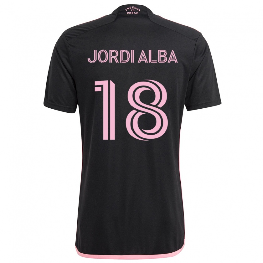 Kandiny Lapset Jordi Alba #18 Musta Vieraspaita 2024/25 Lyhythihainen Paita T-Paita