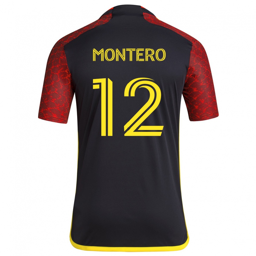 Kandiny Lapset Fredy Montero #12 Punamusta Vieraspaita 2024/25 Lyhythihainen Paita T-Paita