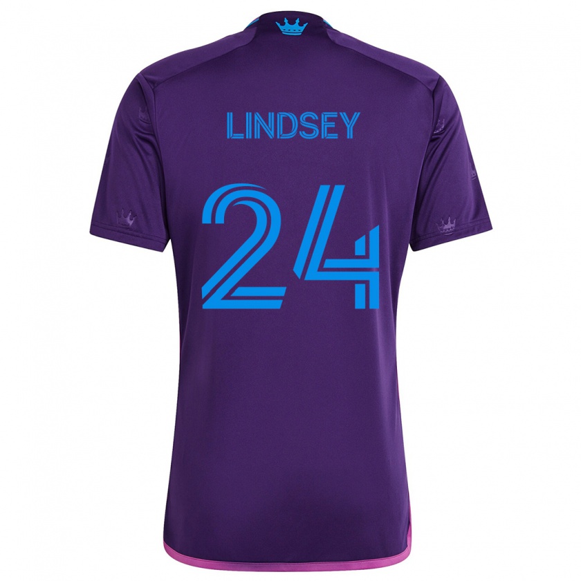 Kandiny Lapset Jaylin Lindsey #24 Purppura Sininen Vieraspaita 2024/25 Lyhythihainen Paita T-Paita