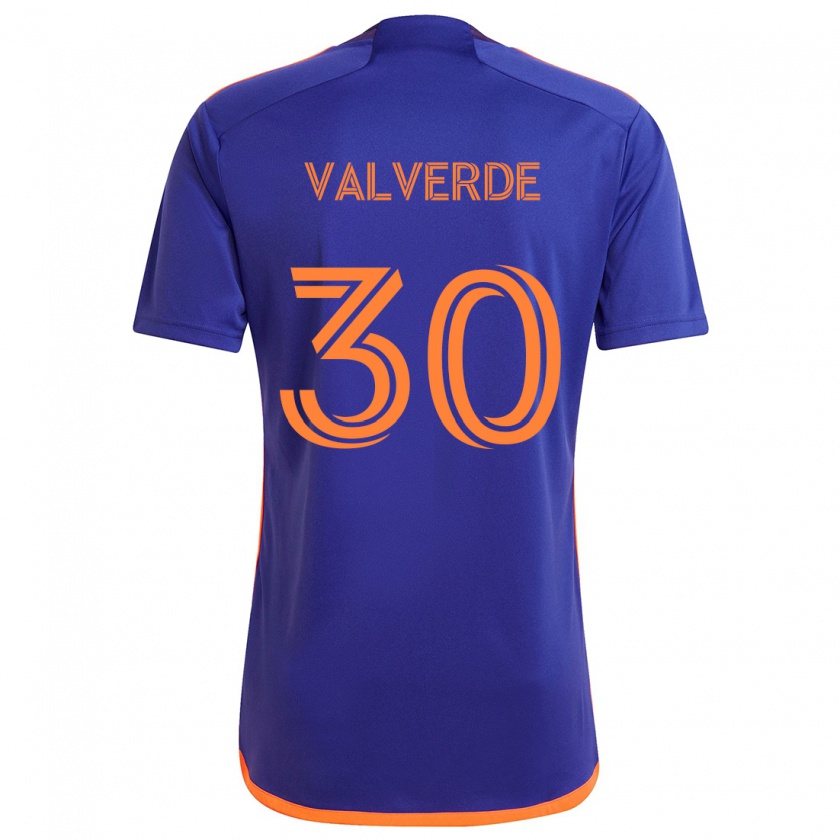 Kandiny Lapset Jefferson Valverde #30 Purppura Oranssi Vieraspaita 2024/25 Lyhythihainen Paita T-Paita