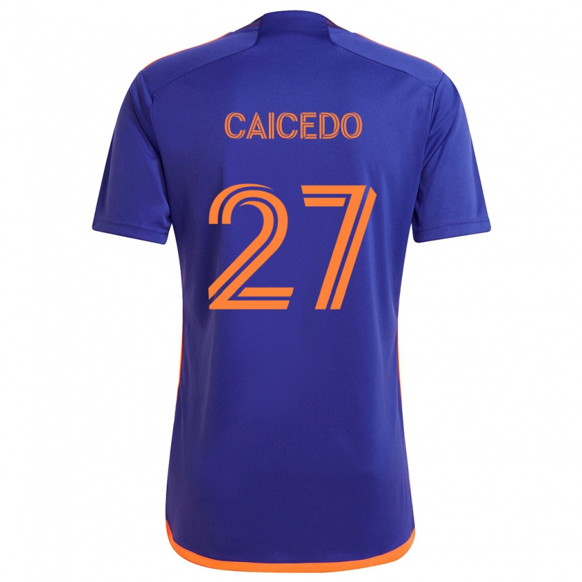 Kandiny Lapset Luis Caicedo #27 Purppura Oranssi Vieraspaita 2024/25 Lyhythihainen Paita T-Paita