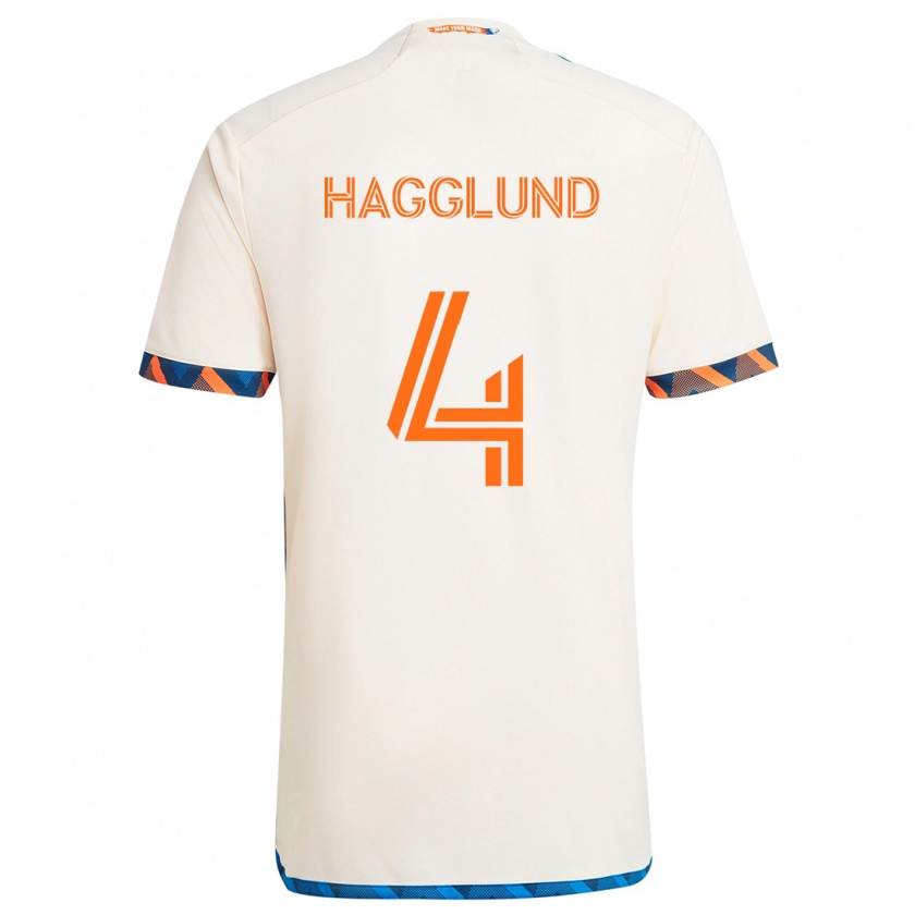 Kandiny Lapset Nick Hagglund #4 Valkoinen Oranssi Vieraspaita 2024/25 Lyhythihainen Paita T-Paita