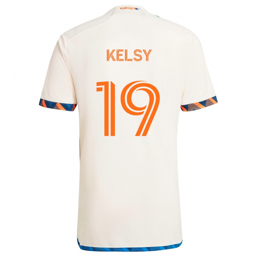 Kandiny Lapset Kevin Kelsy #19 Valkoinen Oranssi Vieraspaita 2024/25 Lyhythihainen Paita T-Paita