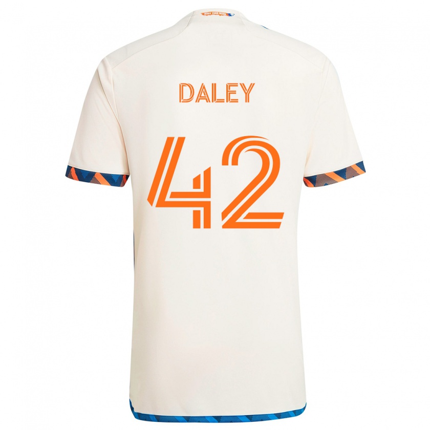 Kandiny Lapset Amir Daley #42 Valkoinen Oranssi Vieraspaita 2024/25 Lyhythihainen Paita T-Paita