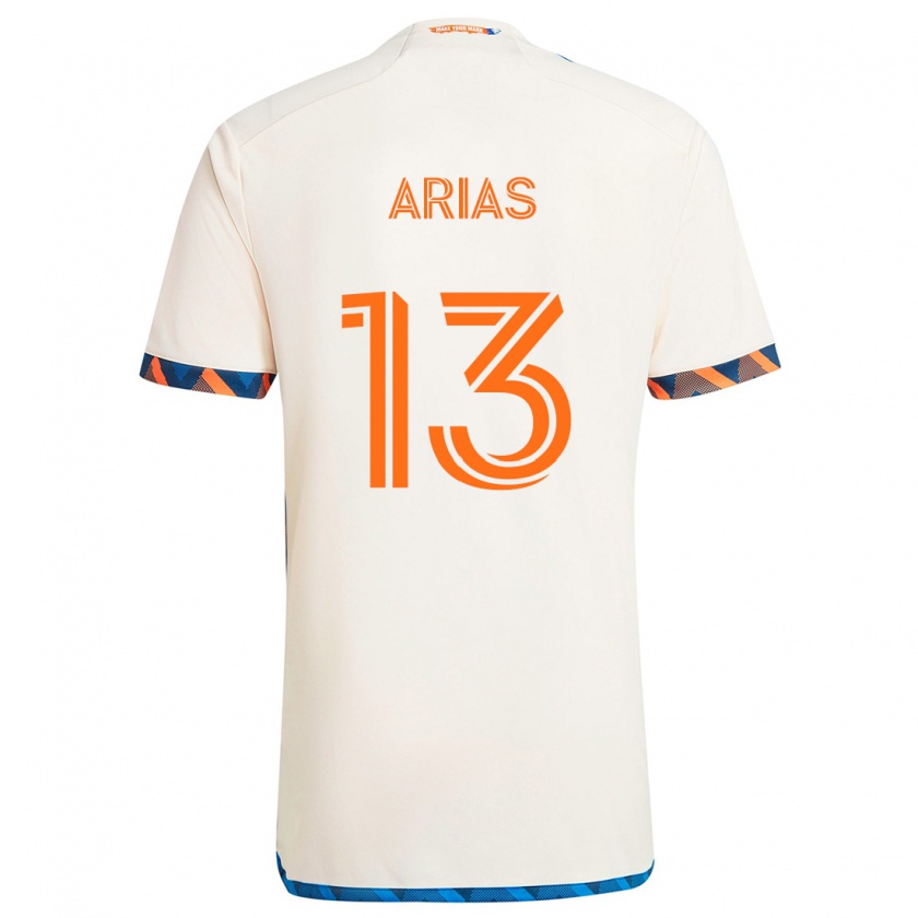 Kandiny Lapset Santiago Arias #13 Valkoinen Oranssi Vieraspaita 2024/25 Lyhythihainen Paita T-Paita