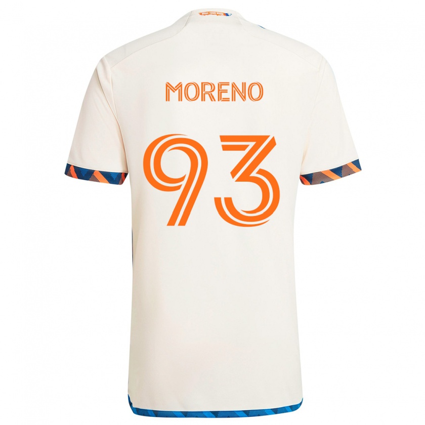 Kandiny Lapset Júnior Moreno #93 Valkoinen Oranssi Vieraspaita 2024/25 Lyhythihainen Paita T-Paita