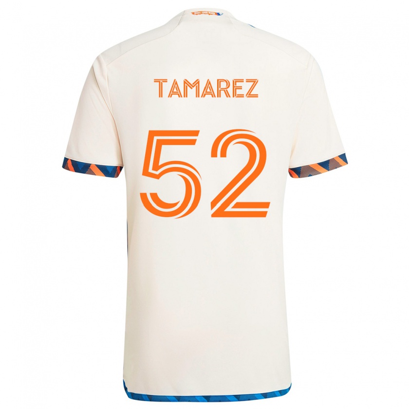 Kandiny Lapset Lucas Tamarez #52 Valkoinen Oranssi Vieraspaita 2024/25 Lyhythihainen Paita T-Paita