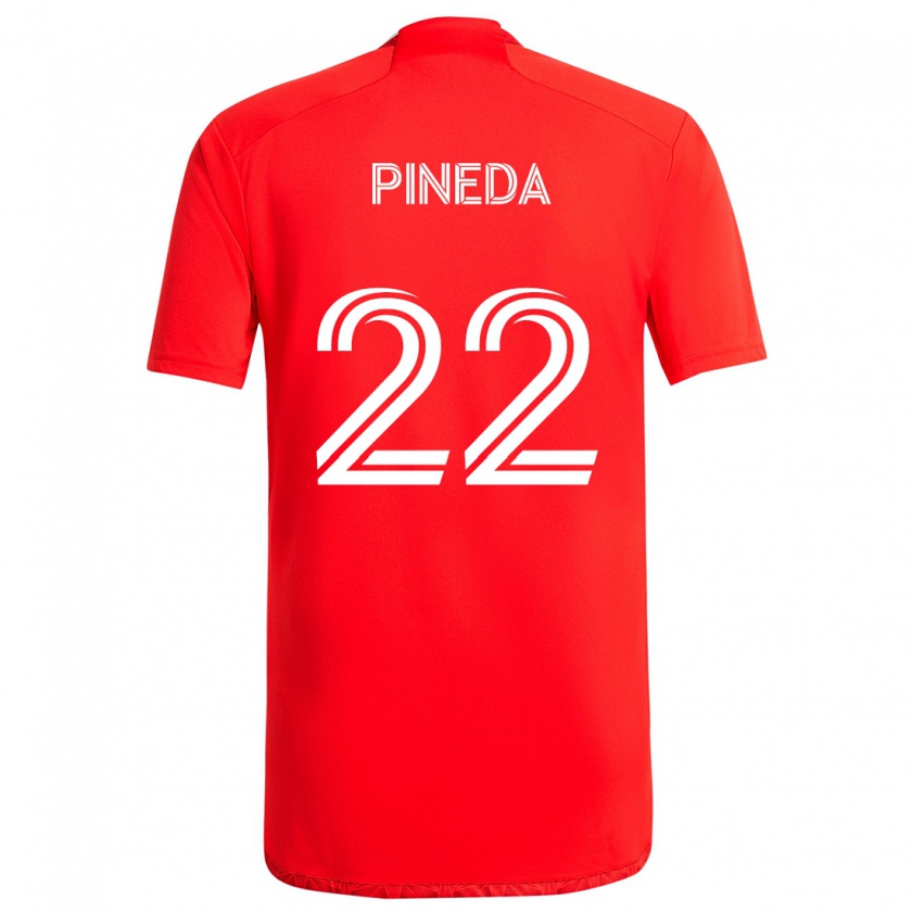 Kandiny Miesten Mauricio Pineda #22 Punainen Valkoinen Kotipaita 2024/25 Lyhythihainen Paita T-Paita